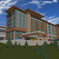An artistic rendering of the proposed hotel project at Cher-Ae Heights Casino off Scenic Drive south of Trinidad.