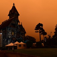 Wildfire smoke turned Humboldt County skies orange throughout the day in September of 2020. These pictures are from around 9:30 a.m.