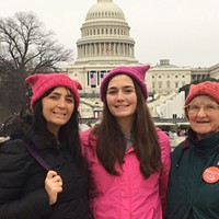 Peri Escarda with her 18-year-old daughter and 80-year-old mother at the Women's March on Washington.