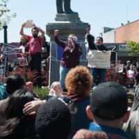 For the second consecutive day, protesters descended on the Arcata Plaza on Saturday to demand justice in the killing of David Josiah Lawson.