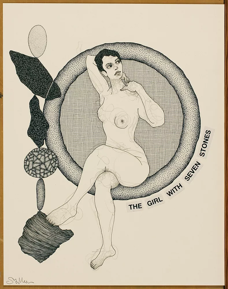 Steven Vander Meer's "The Girl with Seven Stones," graphite and India ink on paper, 2018. - COURTESY OF THE ARTIST