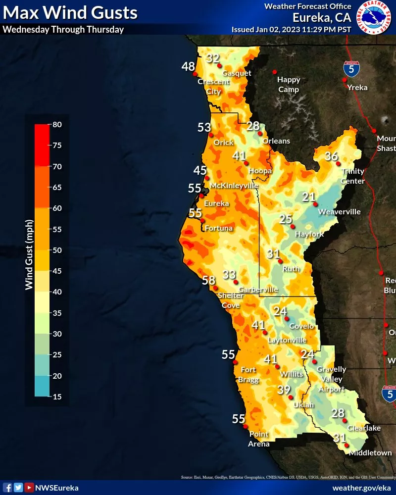 Hazardous Weather to Hit Humboldt with Flood, Wind Watches Issued(00)