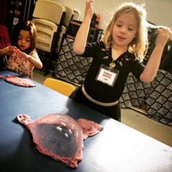 Children making slime at the Discovery Museum - Uploaded by StephanieJCarter