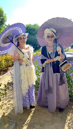 Donna Clark & Catherine McNally dressed to the Victorian Nines at last year's tea! - Uploaded by clarkemuseum