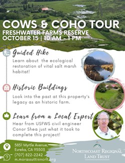 Flier for the Cows & Coho tour; all details may be found in the event description. Questions? Contact Matthew at m.morassutti@ncrlt.org - Uploaded by Matthew Morassutti
