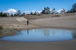 PHOTO BY MARK LARSON - Heavy winter rains create temporary pools of water among the open dunes of the Ma-le'l Dunes North Unit.
