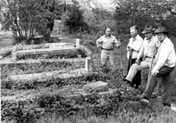 KIRBY NUNN - Myrtle Grove Cemetery 1952, Grand Army of the Republic section. From left: Eric Quist, unidentified, Earl Johnson, and C. E. Tabor.