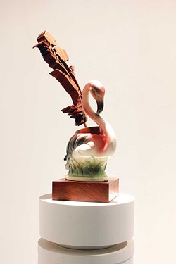 SUBMITTED. - Claire Rau's flamingo sculpture at the Morris Graves Museum of Art.