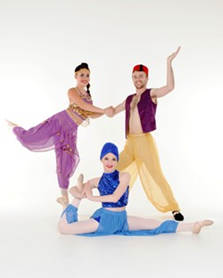 PHOTO BY TINA MORI OF TINA'S PHOTOGRAPHY - Jasmine, Aladdin, & Genie: Back row from left to right: Adriana Granados, Cain Towers. Front middle: Brooke Grammer.