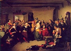 PUBLIC DOMAIN - "The Examination of a Witch." Painting by Thompkins H. Matteson