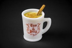 PHOTO BY JILLIAN BUTOLPH. TOM &amp; JERRY MUG COURTESY OF BUZZARD'S NEST ANTIQUES AND UNIQUES. - Drink in the holidays.