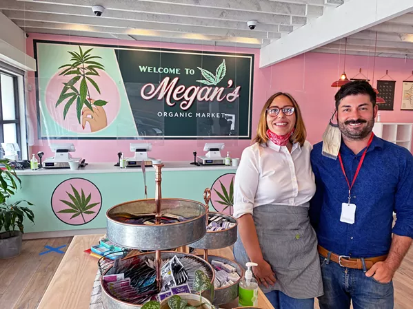 MEGAN'S MARKET Megan Souza and Eric Powers are the proud owners of the first dispensary in the city of San Luis Obispo. - PHOTO BY KAREN GARCIA