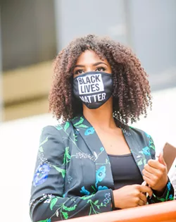 SPOTLIGHT SLO resident Tianna Arata is in the national spotlight after being arrested post-protest on July 21 with potential charges still pending from the county District Attorney. - PHOTOS BY JAYSON MELLOM