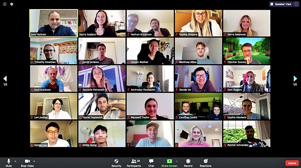 MAKING IT WORK CIE's HotHouse Summer Accelerator program went virtual this year, using online platforms to keep the intensive entrepreneurial program alive. Here, 2020 program participants smile for the camera on a Zoom meeting. - SCREENSHOT COURTESY OF CIE