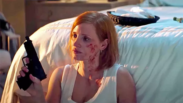 THE SAD ASSASSIN Ava (Jessica Chastain) gets "retired" from her assassin job when she begins questioning her targets about what they did to get murdered, in the middling action flick Ava, available through Redbox. - PHOTO COURTESY OF VOLTAGE PICTURES