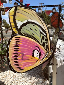 PRETTY IN PINK Butterflies of all shapes and sizes adorn the walls, trees, and gardens around the Deprise Brescia Art Gallery in Paso Robles. - PHOTO COURTESY OF DEPRISE BRESCIA