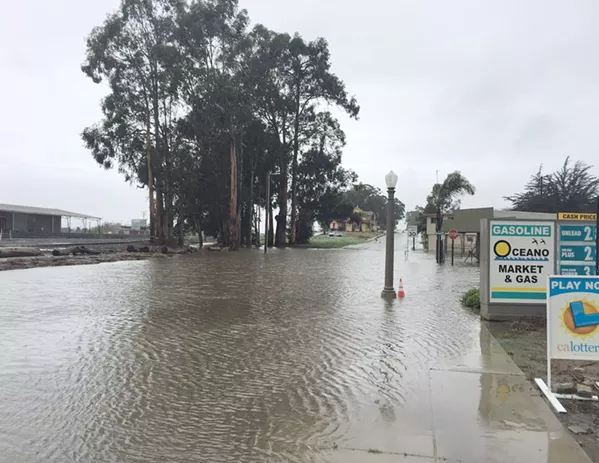 BEFORE This image from Feb. 17, 2017, shows what flooding was like in Oceano before the recent completion of the Oceano Drainage Improvement Project. - PHOTO COURTESY OF GENARO DIAZ