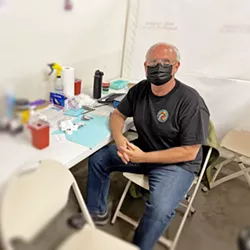 VOLUNTEERING AT FRONT LINES Morro Bay Mayor John Headding is currently volunteering with the SLO County Public Health Department to administer COVID-19 vaccines. - PHOTO COURTESY OF CHARLES BROWN