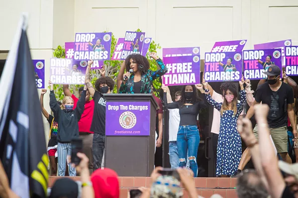 CLOSE TO TRIAL The case against seven local Black Lives Matter protesters is still waiting for a prosecutor, however protester Tianna Arata's legal defense team is confident they'll win the case. - FILE PHOTO BY JAYSOM MELLOM