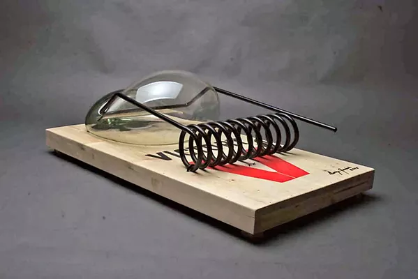 GLASS, METAL, WOOD George Jercich's aptly named Mouse Trap is a piece that Paso Robles-based sculptor Ken Wilbanks said makes him marvel in wonder. - PHOTO COURTESY OF KEN AND STEPHANIE WILBANKS