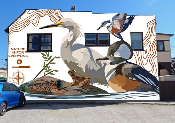 COMING SOON Brandy Lee Pippen's Nature is for Everyone is the first mural approved by the city, to be painted this year on the side of locally owned business Br&uuml; Coffee, as depicted in this rendering. - IMAGE COURTESY OF THE EQUALITY MURAL PROJECT