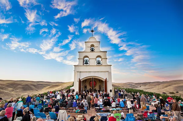 STUNNING SPACES AND SOUNDS Festival Mozaic concerts happen throughout the county, including stunning venues such as Shandon's Serra Chapel, which this year hosts Baroque in the Vines on July 24. - PHOTO COURTESY OF FESTIVAL MOZAIC