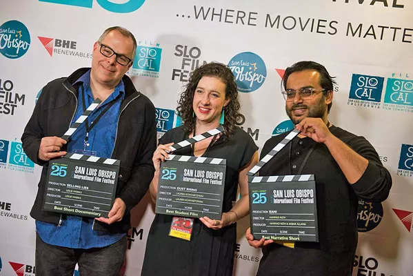 WINNERS Filmmakers Leslie Iwerks, Lauren Schwartzman, and Hammad Rizvi (left to right) took home awards during the 2019 SLO International Film Festival. - PHOTOS COURTESY OF SLOIFF