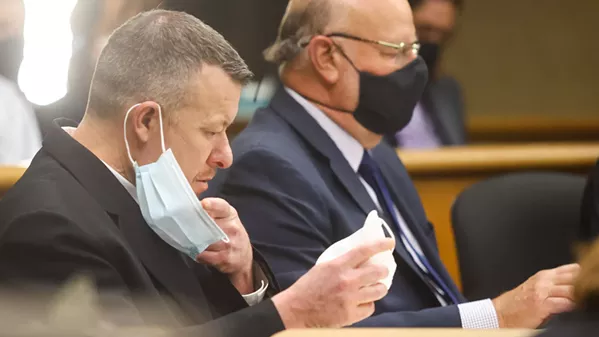 MURDER CASE Defendant Paul Flores (pictured) appears in SLO Superior Court for a preliminary hearing in connection with Kristin Smart's disappearance. Flores is accused of murdering Smart. - PRESS POOL PHOTO BY DAVID MIDDLECAMP