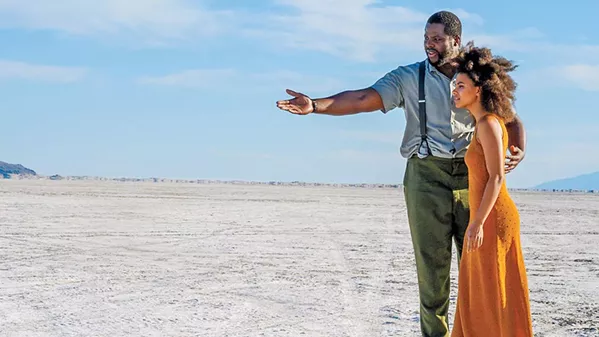 SONG OF MYSELF Will (Winston Duke, left) must interview new human souls, like Emma (Zazie Beetz, right), to determine if they're worthy of life, in Nine Days. - PHOTO COURTESY OF 30WEST, BAKED SRUDIOS, AND JUNIPER PRODUCTIONS