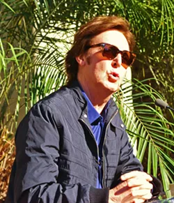 PAUL Mark Brickley's book and multimedia presentation are filled with his original photographs, including this one of Paul McCartney speaking at the installation of his star on the Hollywood Walk of Fame. - PHOTO COURTESY OF MARK BRICKLEY