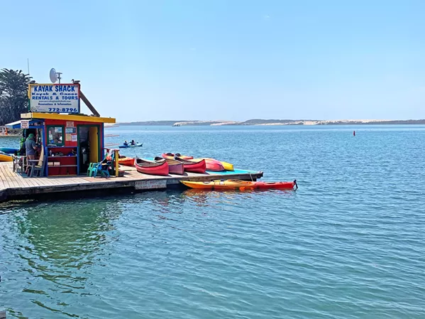 FLOATING RENTALS Conveniently located on the water, the Kayak Shack in Morro Bay offers kayaks, canoes, and paddleboards for rent by the hour. - PHOTOS BY CAMILLIA LANHAM