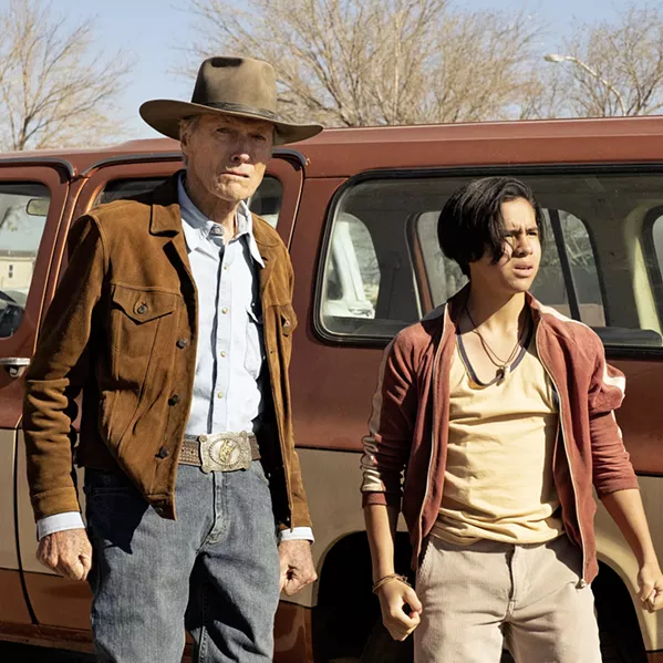 BE A MAN Former rodeo star and horse trainer Mike Milo (Clint Eastwood) agrees to retrieve Rafo (Eduardo Minett) from his alcoholic mother in Mexico and return him to his American father in the U.S., in Cry Macho, in local theaters and on HBO Max. - PHOTO COURTESY OF MALPASO PRODUCTIONS