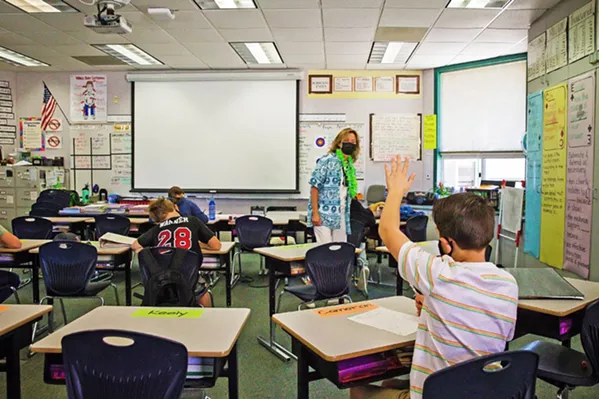 ABSENT IN PROTEST Parents across SLO County kept their kids home on Oct. 18 to protest vaccine mandates for students. Districts say they experienced an inordinate number of absences that day. - FILE PHOTO BY JAYSON MELLOM