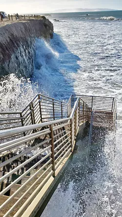 SPLASH ZONE This photo of a king tide, taken at Eldwayen Ocean Park in Pismo Beach, is one of the hundreds of images that the California King Tides Project has collected. - PHOTO COURTESY OF THE CALIFORNIA KING TIDES PROJECT