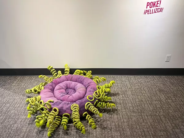 RECLAIMED TEXTILES On Jan. 8, Second Saturdays will provide a textiles-based activity created by multidisciplinary artist Marrin Lee Martinez, whose SLOMA exhibition, Touchy Touchy, encourages people to interact with the work, like this piece called "Poke." - PHOTO BY GLEN STARKEY