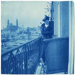 THE LADY, THE LEGEND In 1899, then architecture student Julia Morgan poses on a balcony in Paris while studying at the École des Beaux-Arts. She was the first woman ever accepted to the school's architecture program. - PHOTO COURTESY OF CAL POLY/JENNIFER SHIELDS