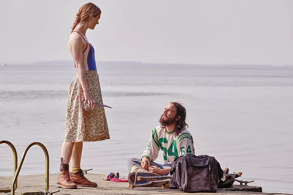 CIVILIZED? Kirsten (Mackenzie Davis), an actor with a performance troupe, and The Prophet (Daniel Zovatto), a cult leader determined to not allow past mistakes to resurface among the survivors of a post-apocalyptic world, clash in Station Eleven, a new series on HBO Max. - PHOTO COURTESY OF PACESETTER PRODUCTIONS
