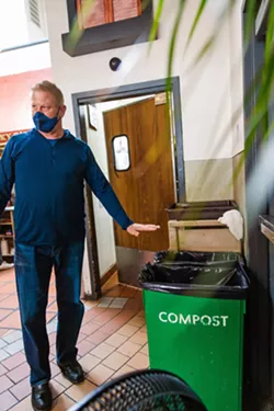 GO GREEN Big Sky Cafe implemented its food waste disposal system years ago. Owner Greg Holt said it's a simple and easy process. - PHOTO BY JAYSON MELLOM