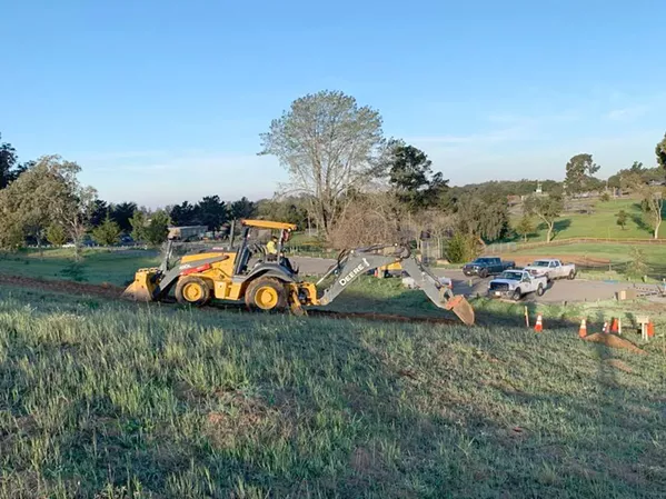 SLOW MOVING After over five years of waiting, tractors relocated gas lines at Nipomo Community Park to make way for skate park construction. - PHOTO FROM SUPERVISOR LYNN COMPTON'S OFFICIAL FACEBOOK PAGE