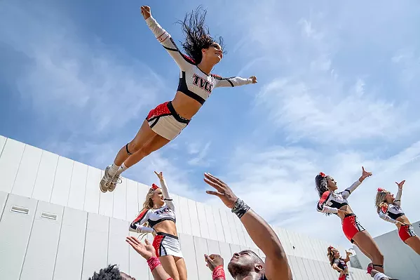 FLY HIGH Now in its second season, the TV series Cheer on Netflix continues to wow with high-flying stunts, team drama, and everyone's eyes on the prize while preparing to compete at the National Cheerleading Championships in Daytona. - PHOTO COURTESY OF BOARDWALK PICTURES