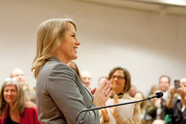 OWNERSHIP INTEREST Arroyo Grande Mayor Caren Ray Russom and three City Council members recused themselves before deliberating on ADUs due to conflicts of interest. - FILE PHOTO BY STEVE E. MILLER