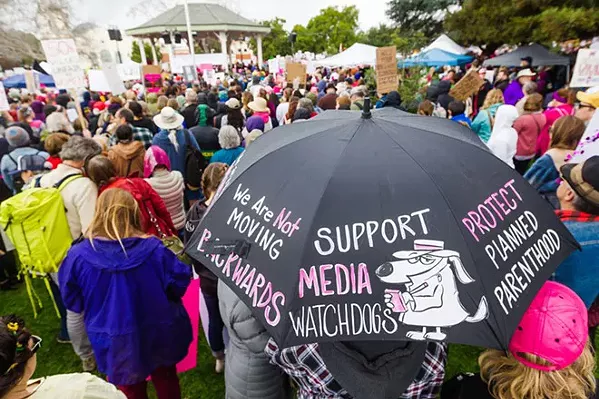 IN SOLIDARITY Women March SLO's annual rally on March 5 will raise money to support Ukrainian refugees in the wake of Russia's military invasion. - FILE PHOTO BY JAYSON MELLOM