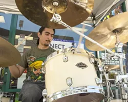 WHERE’S HIS SHELL? : Drummer Diego Marquez performs under the alias of Roy Koopa. - PHOTO BY STEVE E. MILLER