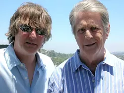 IT’S WHO YOU KNOW : Local author and Beach Boys expert Jon Stebbins (left) already had a relationship with Brian Wilson (right) because of the two books he’d written about the seminal California band, so Stebbins used his connections to broker a deal between Lance Robison and Capitol Records for some session tapes Robison had acquired from a 1964 Beach Boys recording session. - PHOTO COURTESY OF LANCE ROBISON