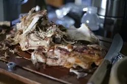 WE SALUTE YOU!: Thanks for giving your life, one of three turkeys we consumed! - PHOTO BY GLEN STARKEY