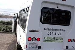 ALL ABOARD! : The Cambria Community Bus provides a service unique to SLO County, offering free rides to seniors and the disabled. It’s supported solely through volunteer drivers and administrators. - PHOTO BY MATT FOUNTAIN