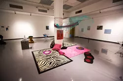ROOM TO GROW: Installation artist Sheila Pepe collaborated with the students of Cal Poly art professor Diana Puntar to create the pieces in Making Space for Free-Play. - PHOTO BY KAORI FUNAHASHI