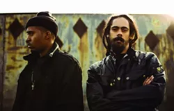 TEAM WORK : NAS and Damian “Jr. Gong” Marley play the Avila Beach Resort on Oct. 17. - PHOTO COURTESY OF OTTER PRODUCTIONS, INC.