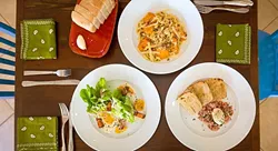 SPOON IT ON : Comfort meets creativity at Grover Beach’s The Spoon Trade. Thomas’ favorite part of the interview? Digging into fresh made sourdough bread smothered in butter. - PHOTO BY KAORI FUNAHASHI