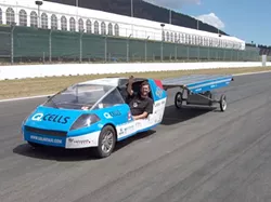 HE FOLLOWS THE SUN: Louis Palmer plans to zoom into Santa Margarita on July 20 in his solar-powered car, while circumnavigating the world - PHOTO COURTESY OF LOUIS PALMER